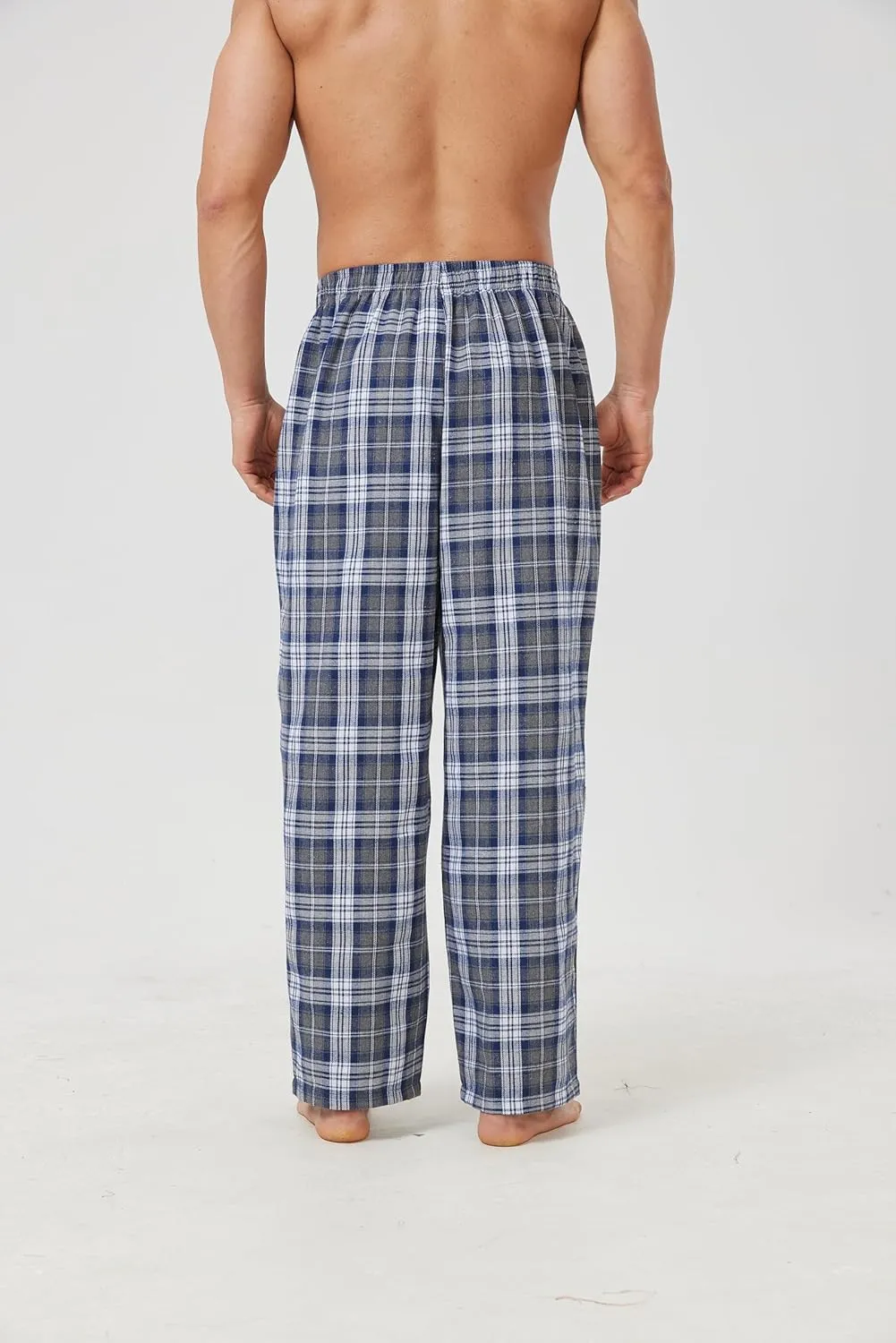 Mens PJ Pajama Pants Elastic wasit Lounge Sleep Pants 2 Pack