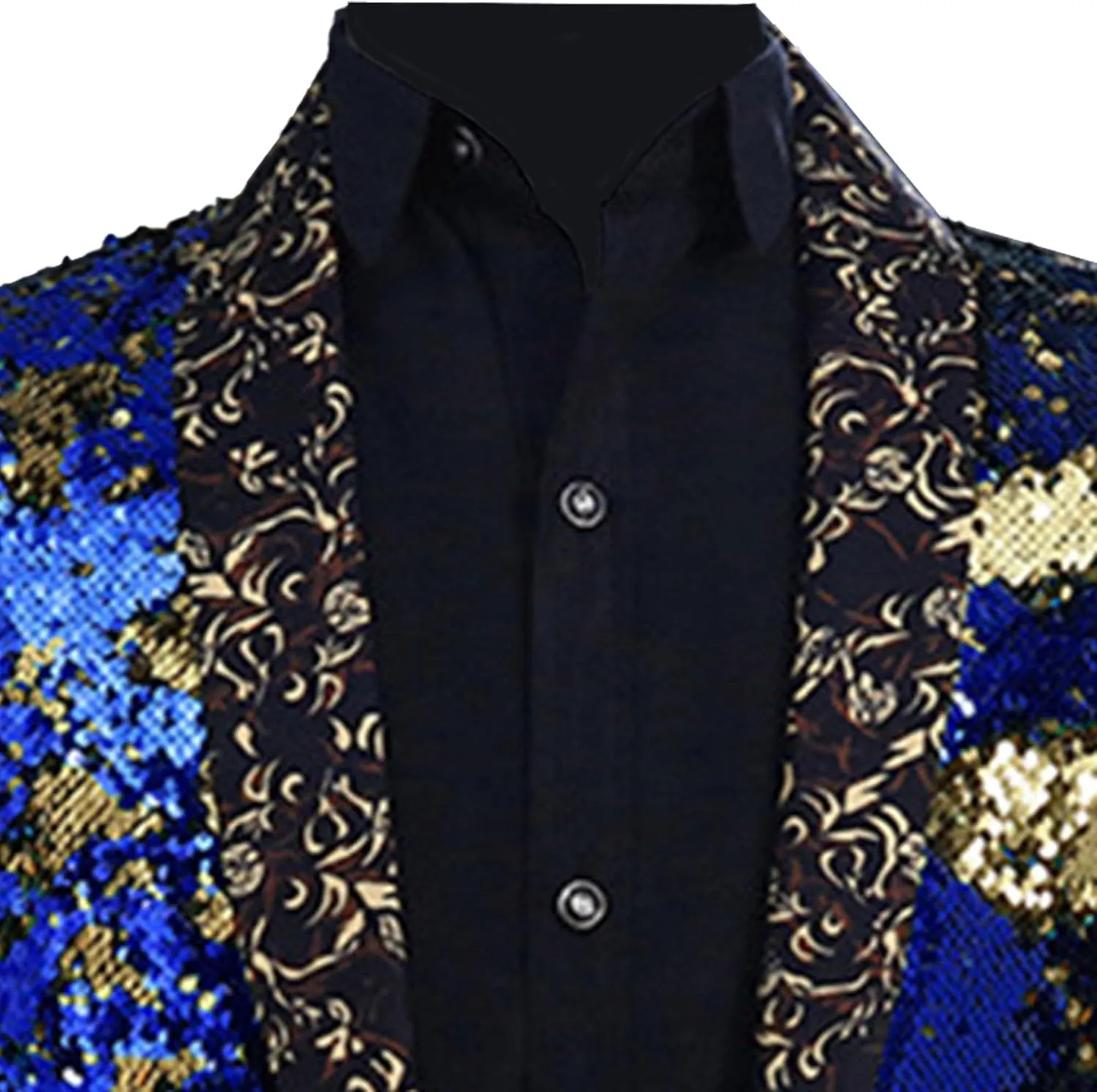 Mens Sequin Blazer Tuxedo Party Prom Fashion Metallic Jacket Shiny Outfit Wedding Tuxedo One Button Jacket