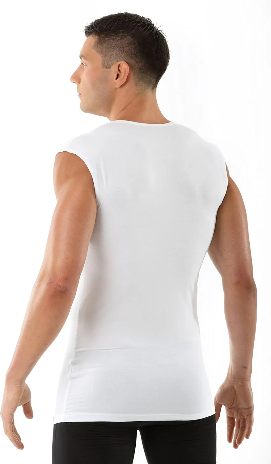 Men's Sleeveless v-Neck Business Undershirt Micromodal Light White