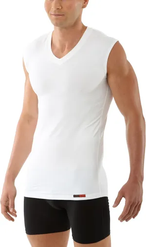 Men's Sleeveless v-Neck Business Undershirt Micromodal White