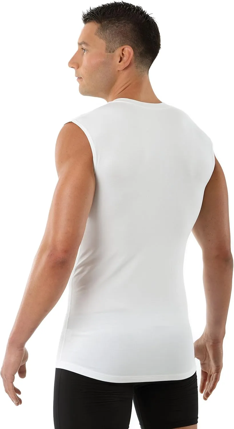 Men's Sleeveless v-Neck Business Undershirt Micromodal White