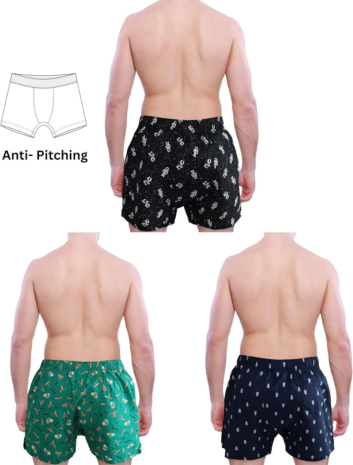 Mens underwear  Woven Cotton Boxers for men with Pockets, 3-Pack  Ultimate Comfort & Mid-length boxer shorts
