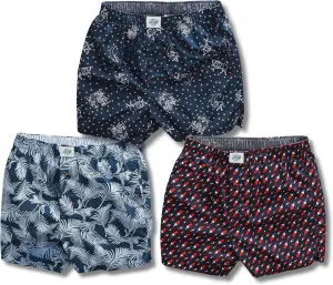 Mens underwear  Woven Cotton Boxers for men with Pockets, 3-Pack  Ultimate Comfort & Mid-length boxer shorts