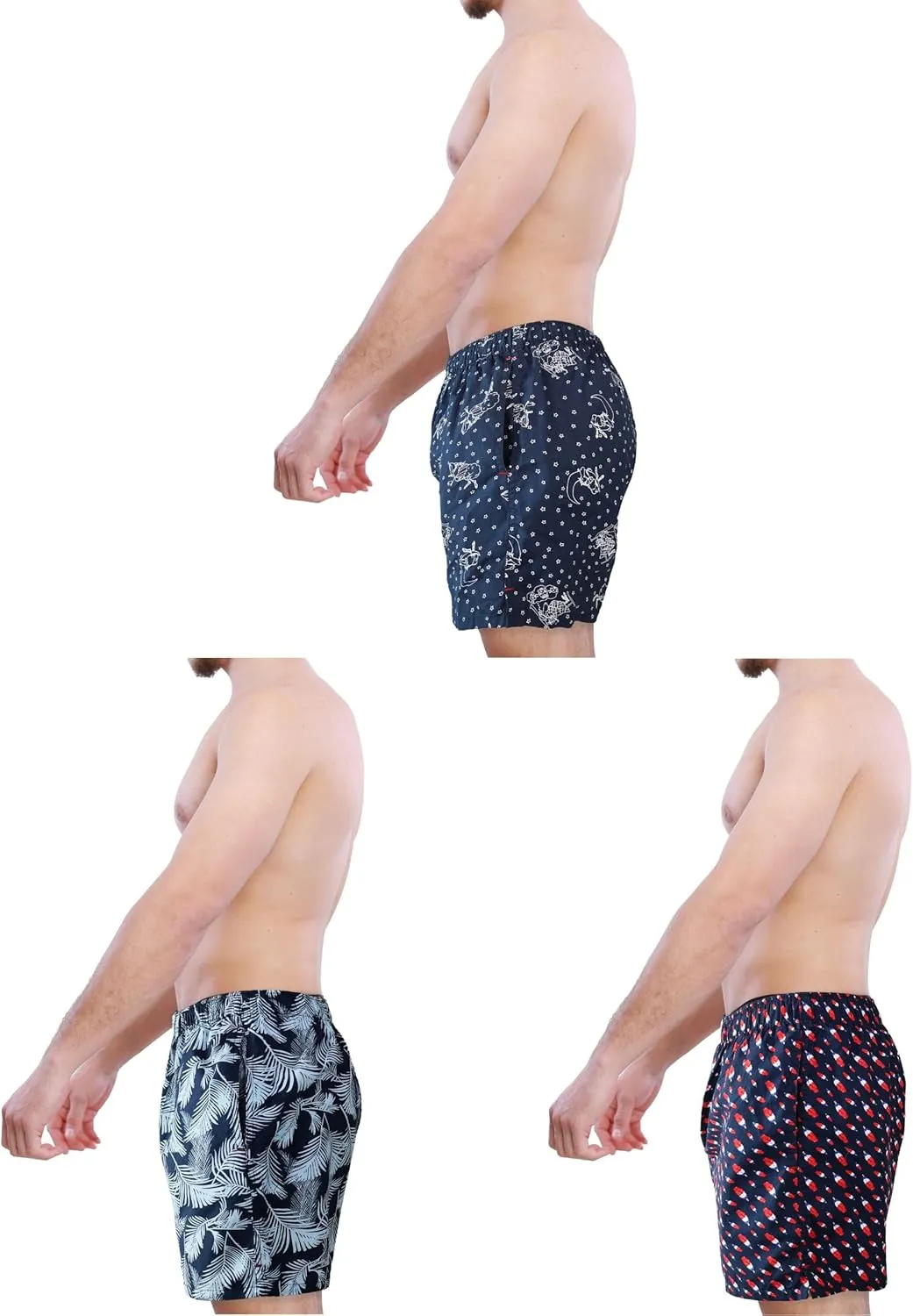 Mens underwear  Woven Cotton Boxers for men with Pockets, 3-Pack  Ultimate Comfort & Mid-length boxer shorts