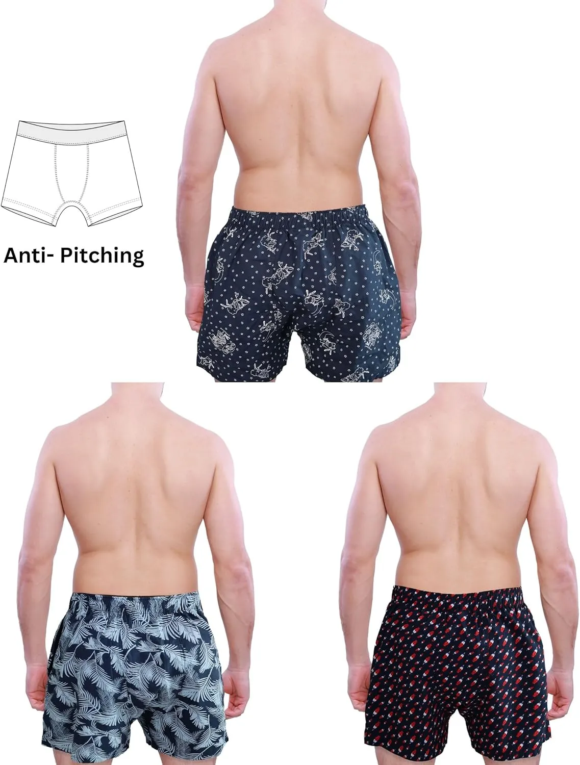 Mens underwear  Woven Cotton Boxers for men with Pockets, 3-Pack  Ultimate Comfort & Mid-length boxer shorts