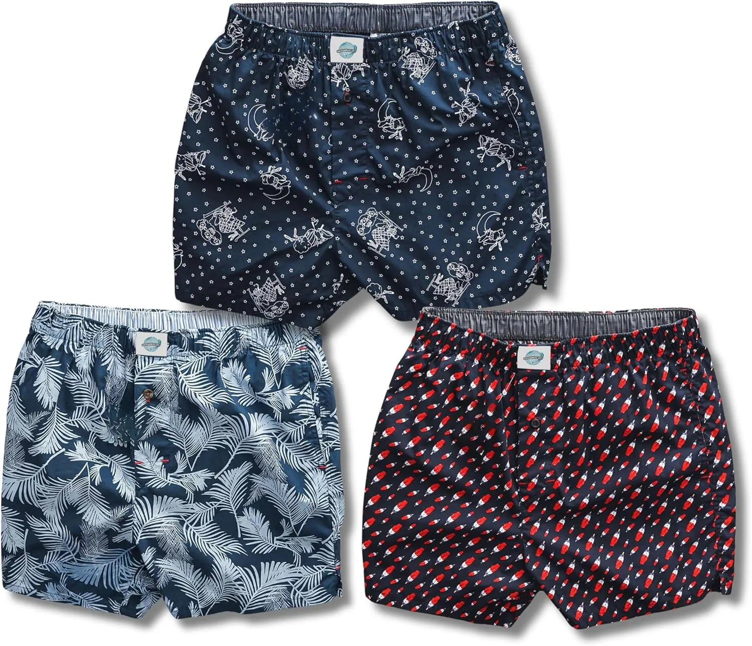 Mens underwear  Woven Cotton Boxers for men with Pockets, 3-Pack  Ultimate Comfort & Mid-length boxer shorts