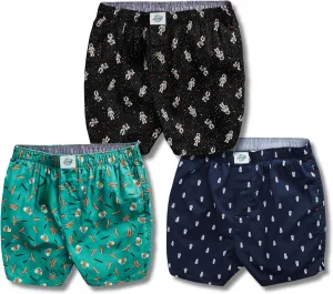 Mens underwear  Woven Cotton Boxers for men with Pockets, 3-Pack  Ultimate Comfort & Mid-length boxer shorts
