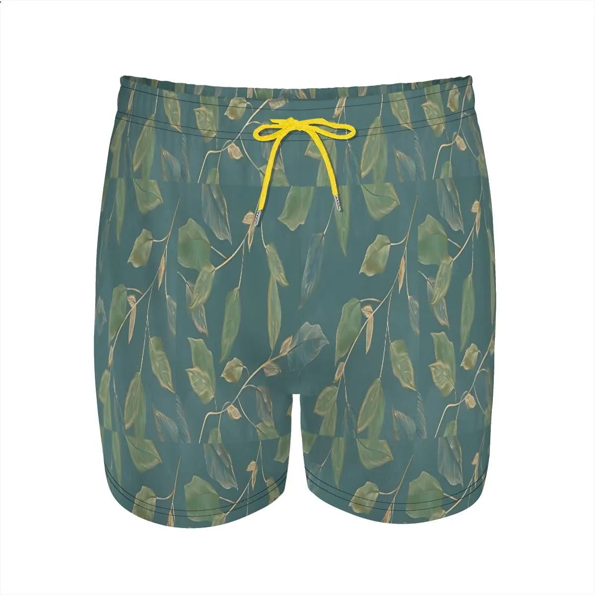 Men's Water Shorts Tropical Banana Leaf Print Swim Trunks Breathable Mesh Lining Cool Comfort