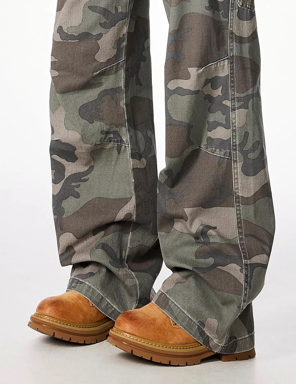 Men's Y2k Baggy Camo Cargo Pants Loose Fit Hip Hop Wide Leg Parachute Pants Streetwear