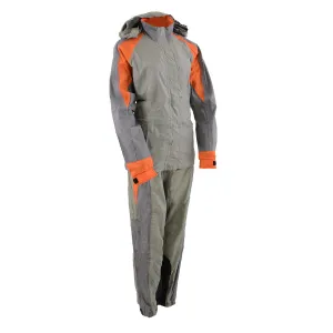 Milwaukee Leather SH2336SGO Women's Gray and Orange Rain Suit Water