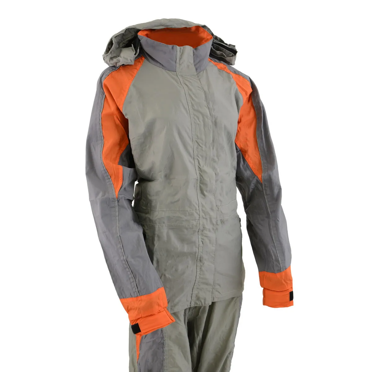 Milwaukee Leather SH2336SGO Women's Gray and Orange Rain Suit Water