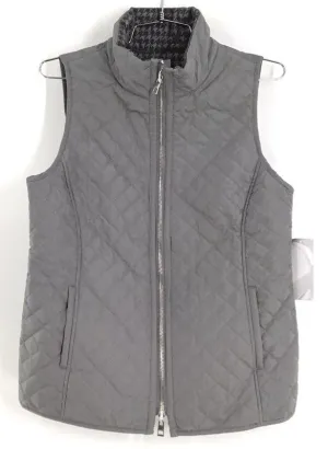 NWT Chico's Women's Mockingbird Gray Reversible Quilted Vest - Size 4/6