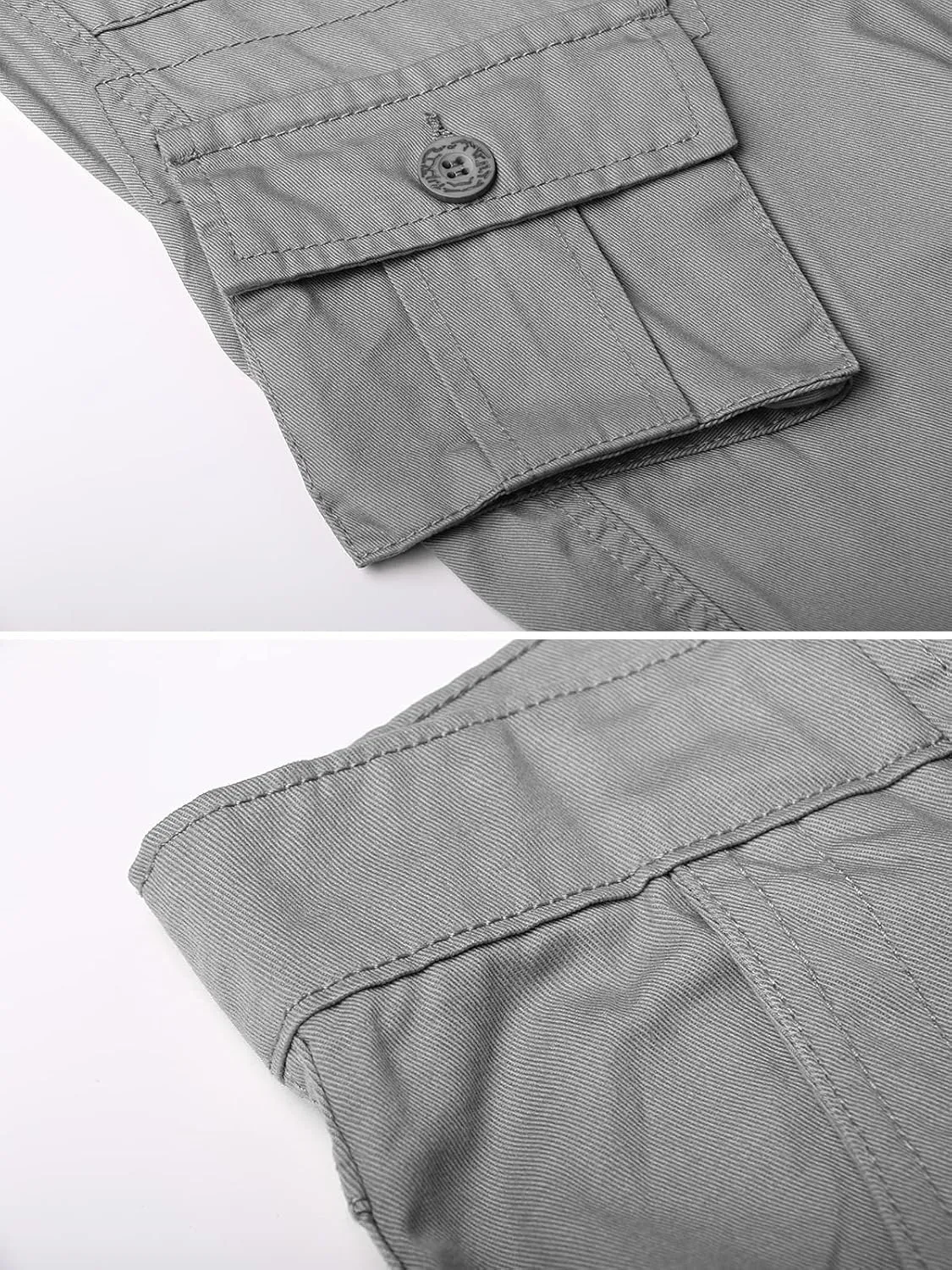 OCHENTA Men's Cotton Casual Cargo Work Pants Baggy Camo Tactical Combat Trousers with 8 Pockets (No Belt)