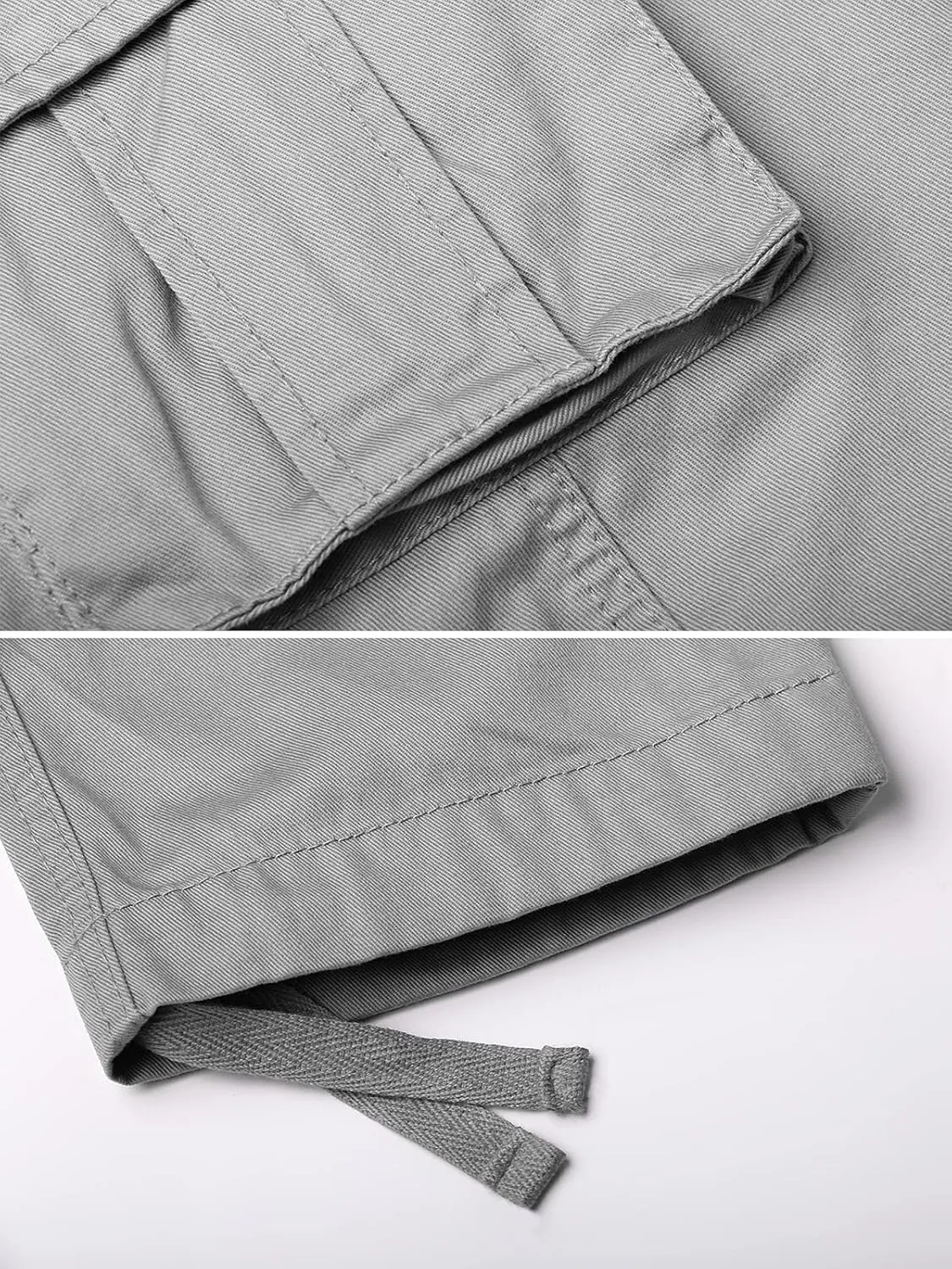 OCHENTA Men's Cotton Casual Cargo Work Pants Baggy Camo Tactical Combat Trousers with 8 Pockets (No Belt)