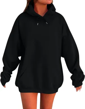Oversized Hoodies for Women Casual Long Sleeve Pullover Sweaters Trendy Drawstring Fleece Sweatshirts with Pocket