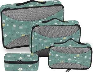Packing Cubes for Suitcases 4 Set Luggage Organizers for Suitcase Travel Cubes for Luggage Packing Cubed Hawaiian Cocktails