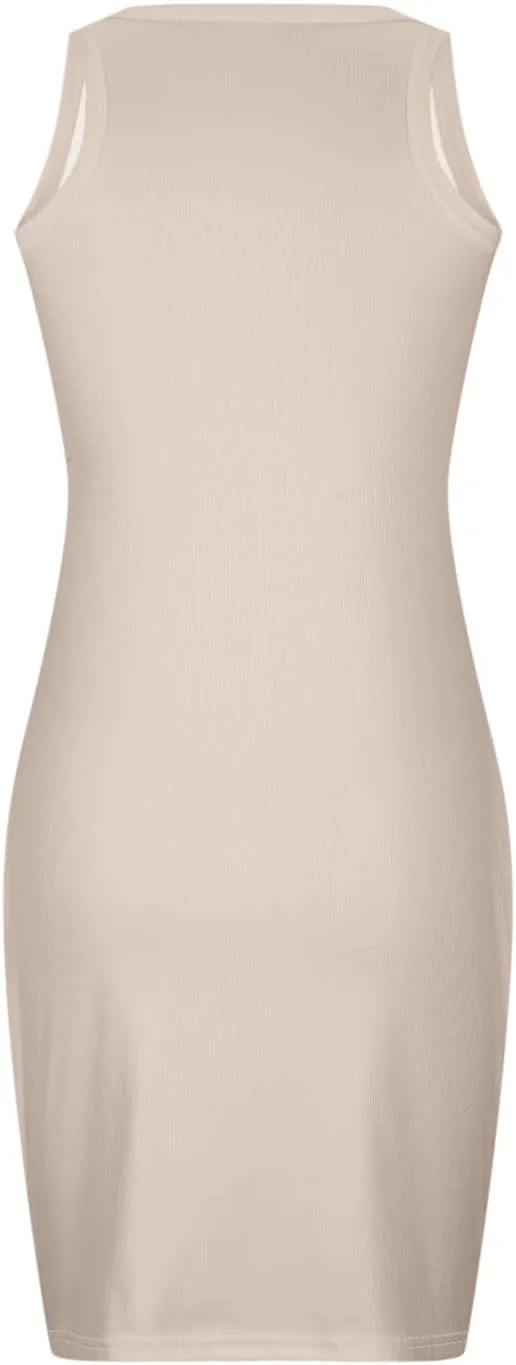 Palace Lock Casual Dresses for Women Simple Solid Sleeveless Mini Dress Summer Loose Fit Sundress with Pockets