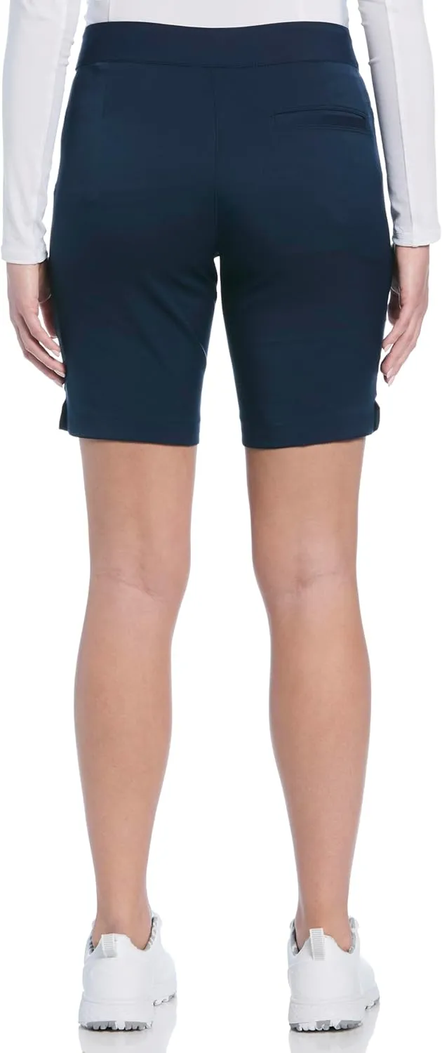 PGA TOUR Women's 9.5" Golf Shorts with Comfort Waistband, Stretch360, Moisture-Wicking, Sun Protection, Straight Fit