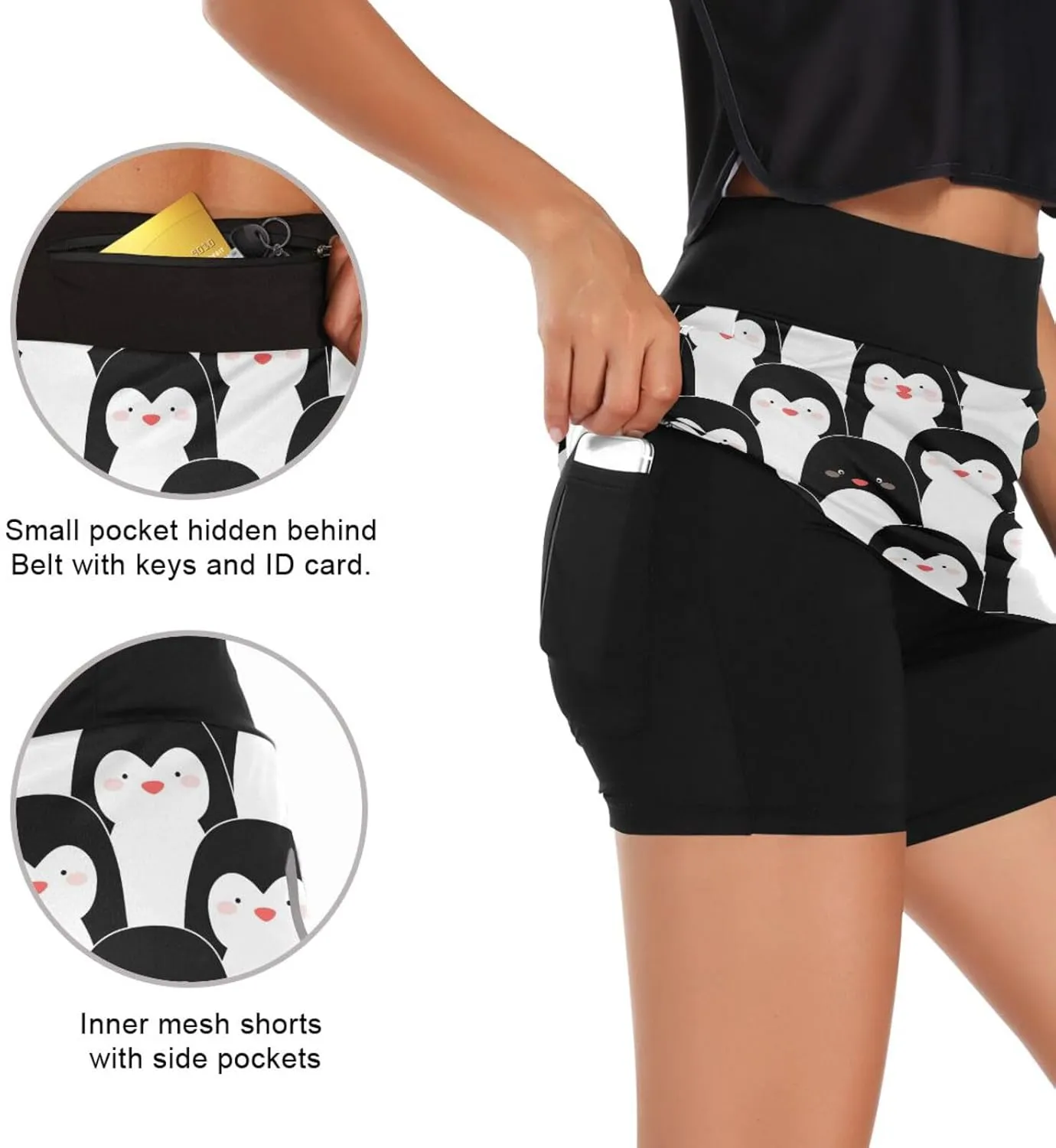 Pineapple Heart Woman Tennis Skirts Athletic Golf Skorts Skirts for Workout Running Hiking S