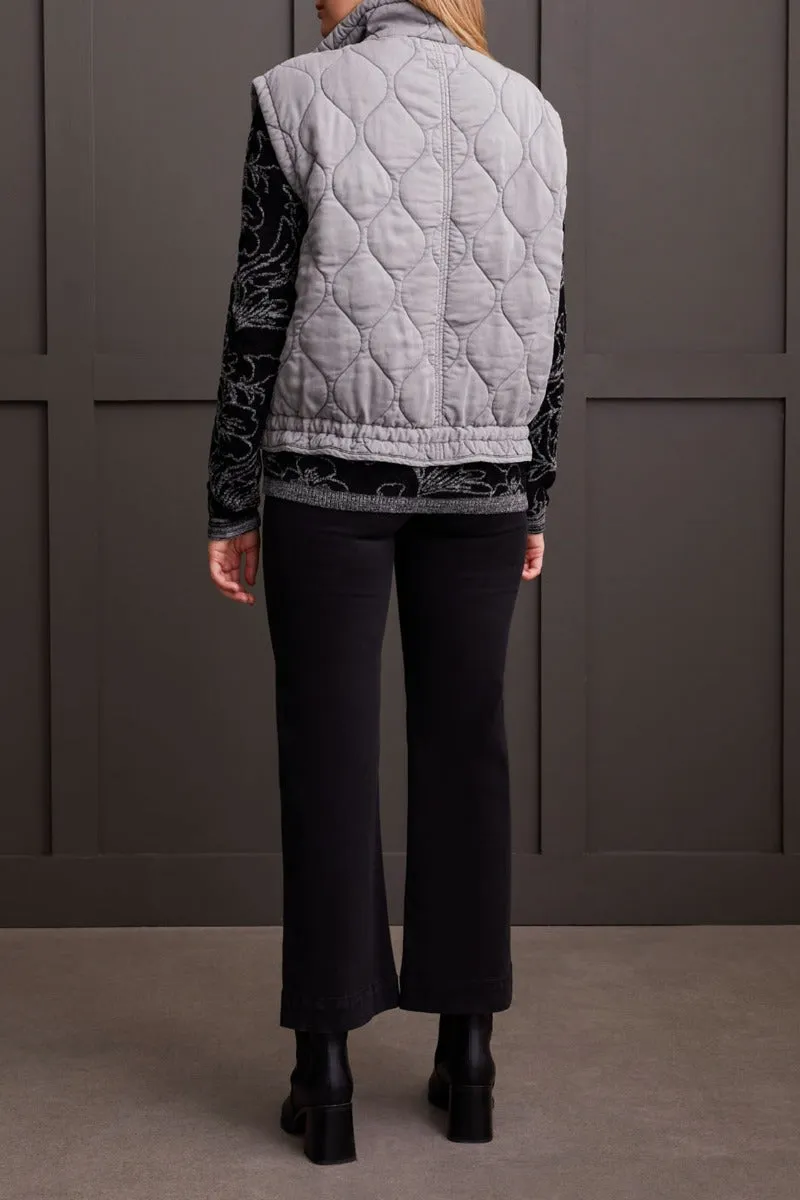 Quilted Zip Front Drawstring Vest