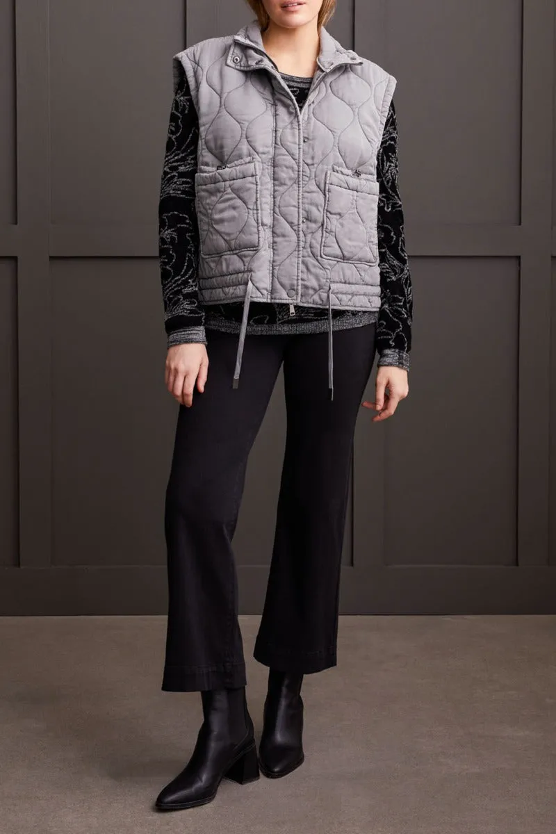 Quilted Zip Front Drawstring Vest
