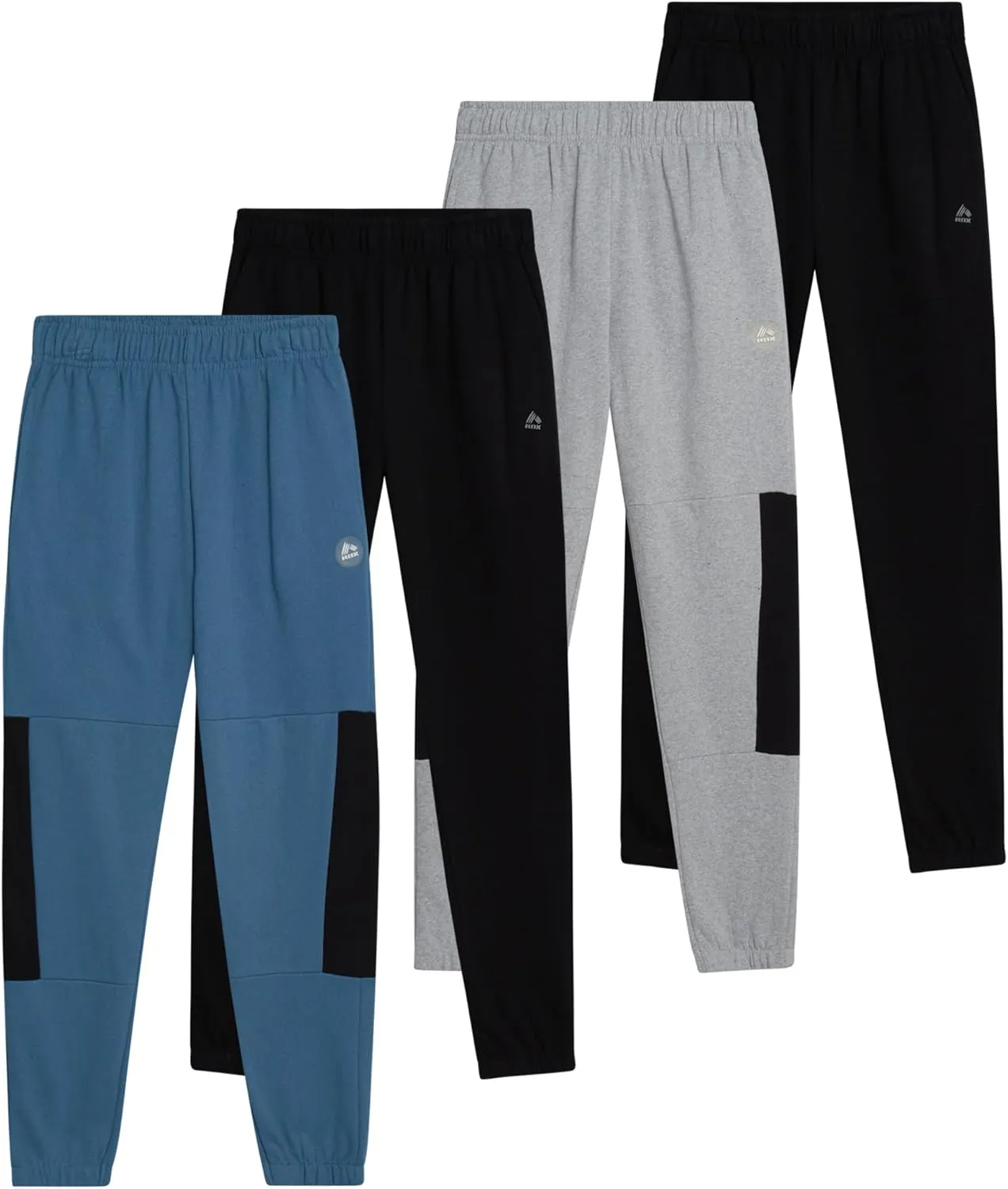 RBX Boys Sweatpants - 4 Pack Performance Fleece Basic Boys Joggers, Athletic Track Pants with Elastic Waistband (8-16),