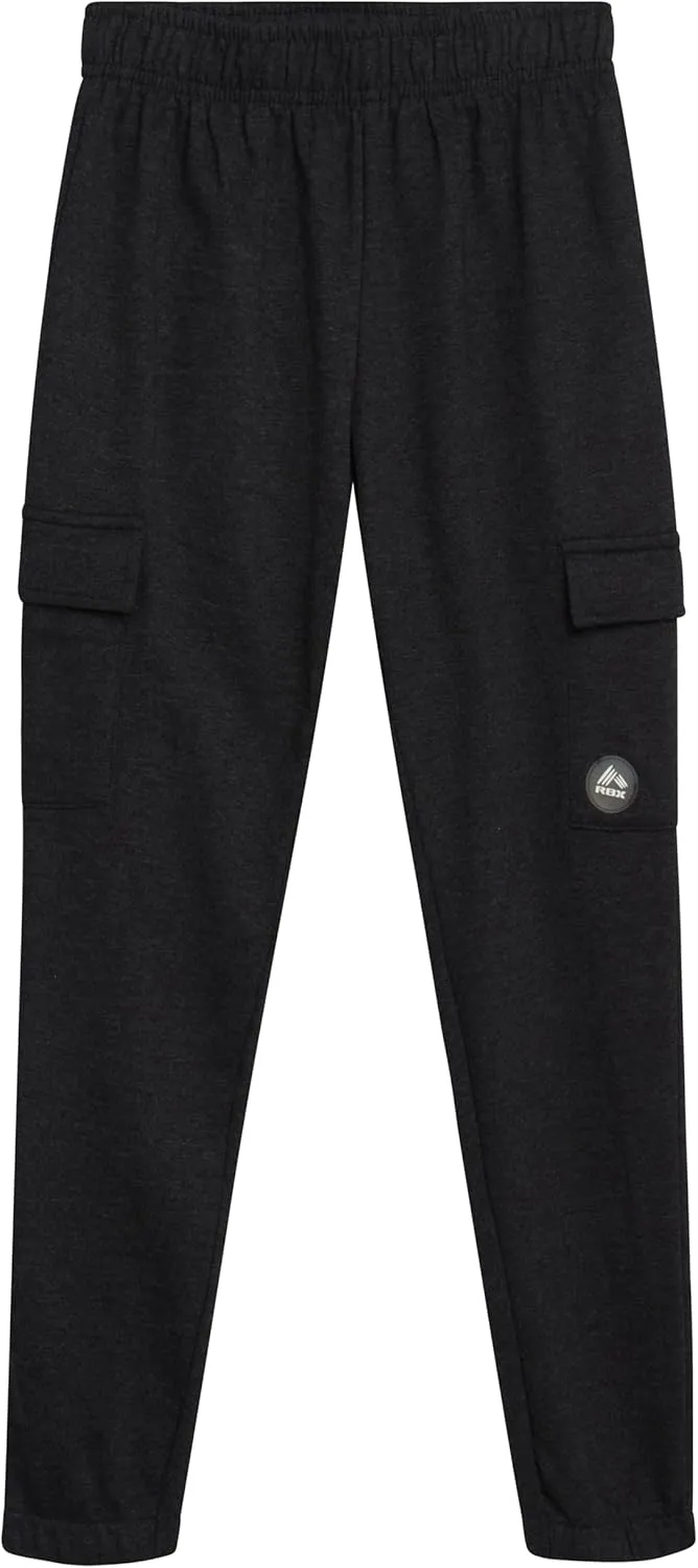 RBX Boys Sweatpants - 4 Pack Performance Fleece Basic Boys Joggers, Athletic Track Pants with Elastic Waistband (8-16),