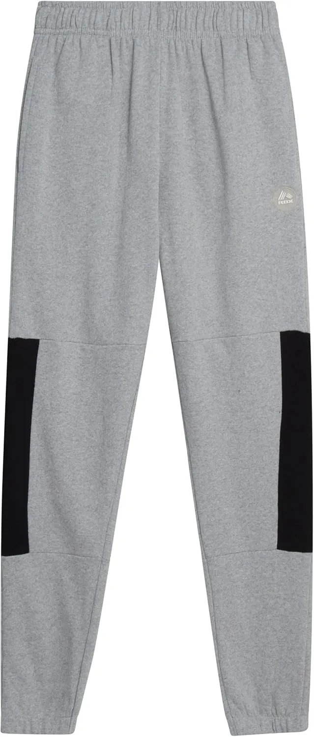 RBX Boys Sweatpants - 4 Pack Performance Fleece Basic Boys Joggers, Athletic Track Pants with Elastic Waistband (8-16),