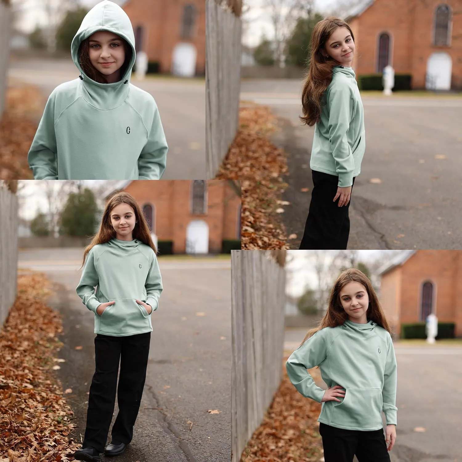 Rolanko Girls Hoodies Fleece Sweatshirts Long Sleeve Cozy lightweight Pullover Tops with Pocket Kids Warm Velvet Outwear