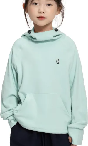 Rolanko Girls Hoodies Fleece Sweatshirts Long Sleeve Cozy lightweight Pullover Tops with Pocket Kids Warm Velvet Outwear