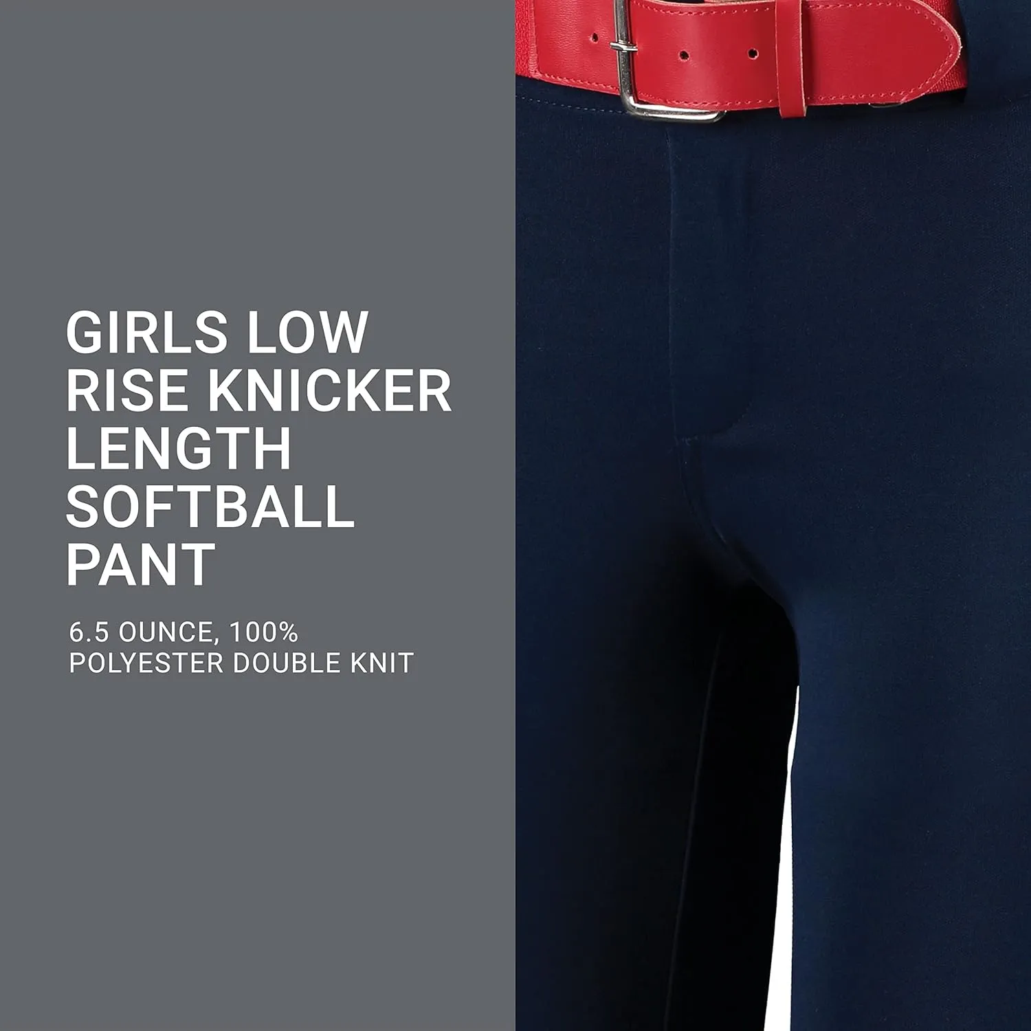 Russell Athletic Girls Knicker Softball Pants  Belted with Back Pockets Low Rise Style for Comfort on The Field