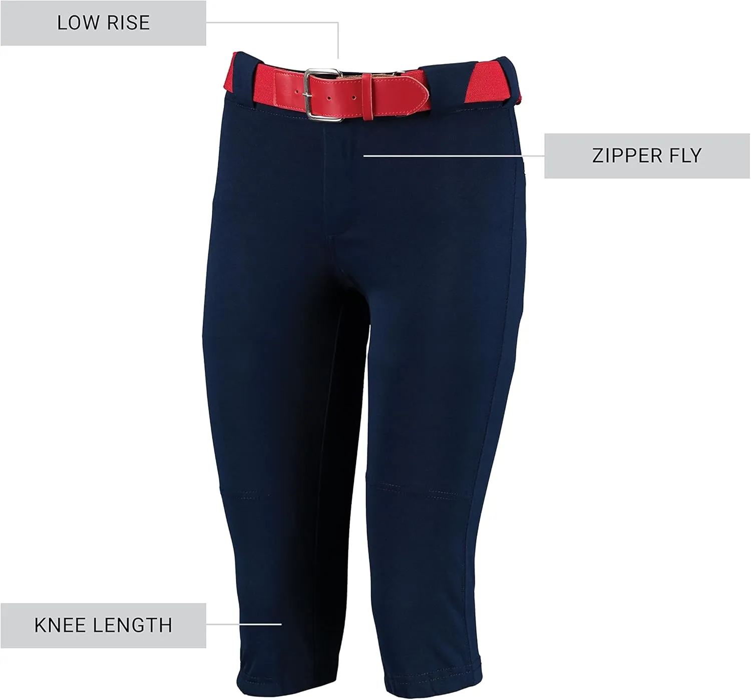 Russell Athletic Girls Knicker Softball Pants  Belted with Back Pockets Low Rise Style for Comfort on The Field