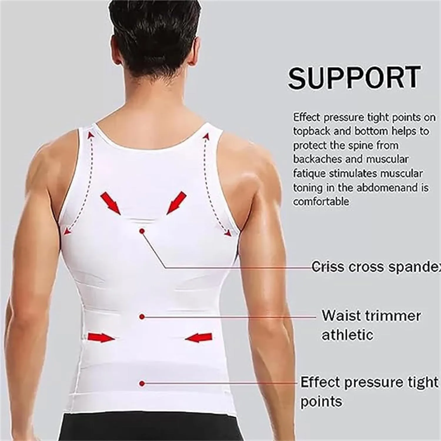 Shaperluv Tank 2.0 Mens, Body Shaper Slimming Tummy Vest Thermal Compression Shirt Tank Top Shapewear Abs Abdomen Undershirts