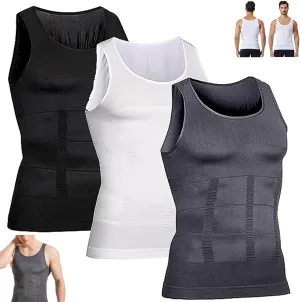 Shaperluv Tank 2.0 Mens, Body Shaper Slimming Tummy Vest Thermal Compression Shirt Tank Top Shapewear Abs Abdomen Undershirts