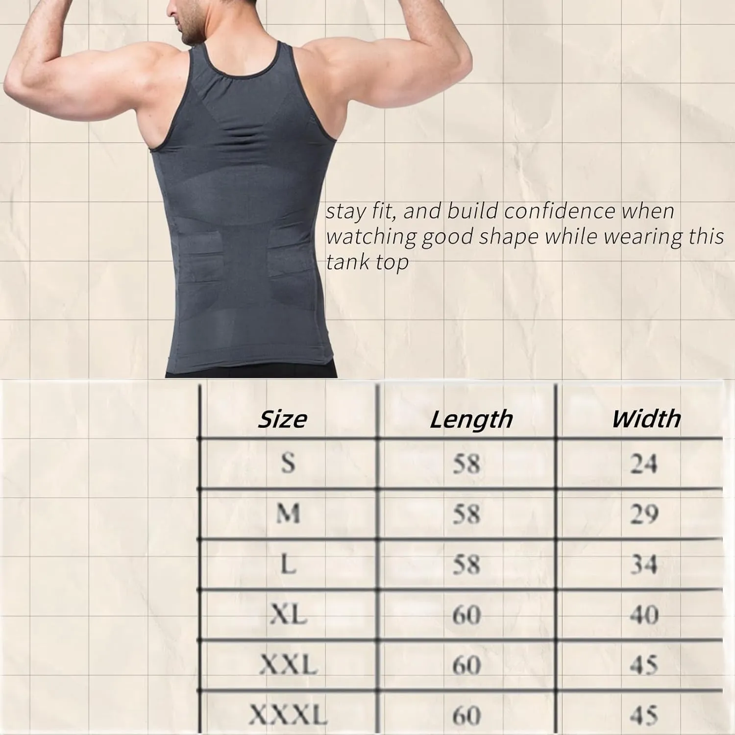 Shaperluv Tank 2.0 Mens, Body Shaper Slimming Tummy Vest Thermal Compression Shirt Tank Top Shapewear Abs Abdomen Undershirts