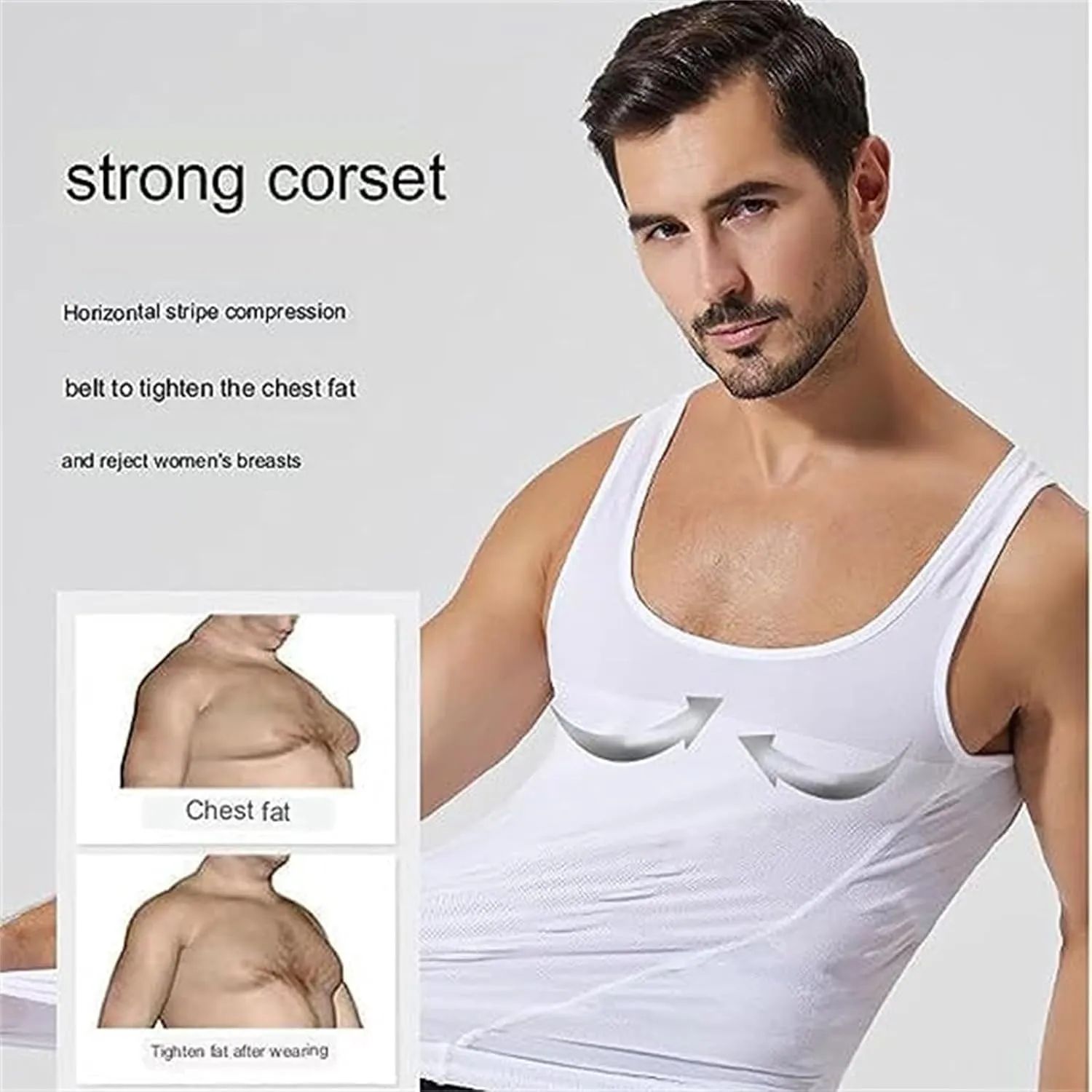 Shaperluv Tank 2.0 Mens, Body Shaper Slimming Tummy Vest Thermal Compression Shirt Tank Top Shapewear Abs Abdomen Undershirts