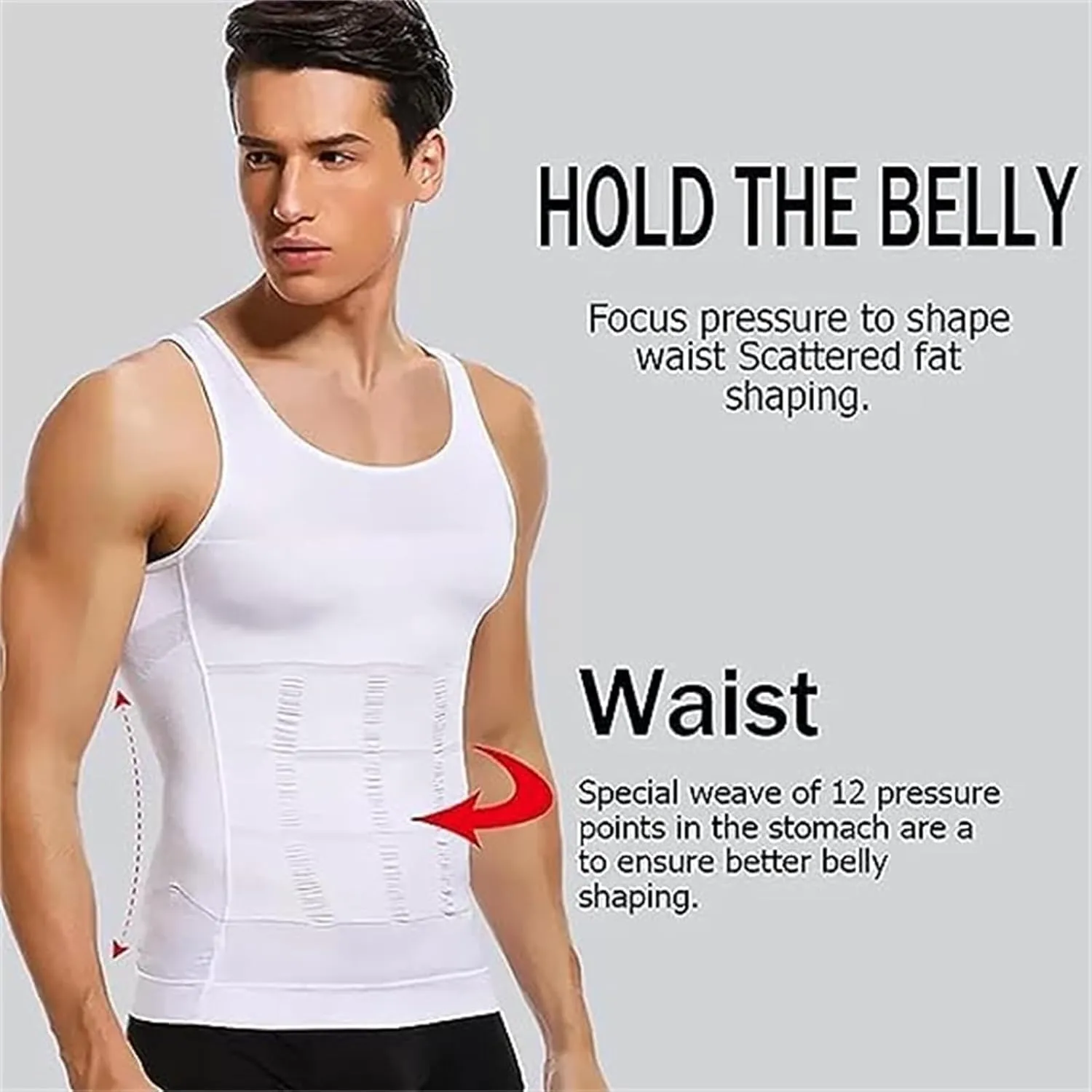 Shaperluv Tank 2.0 Mens, Body Shaper Slimming Tummy Vest Thermal Compression Shirt Tank Top Shapewear Abs Abdomen Undershirts