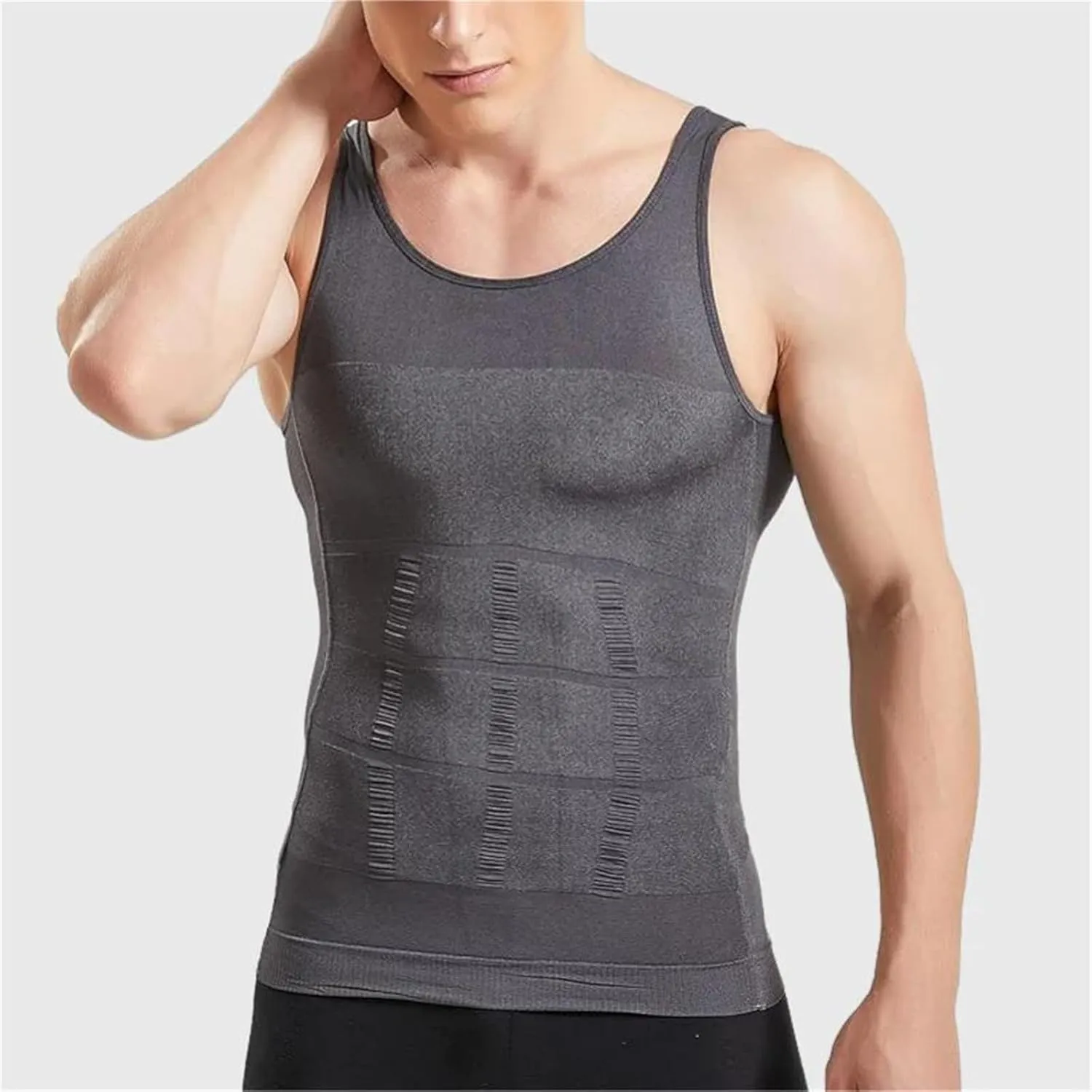 Shaperluv Tank 2.0 Mens, Body Shaper Slimming Tummy Vest Thermal Compression Shirt Tank Top Shapewear Abs Abdomen Undershirts