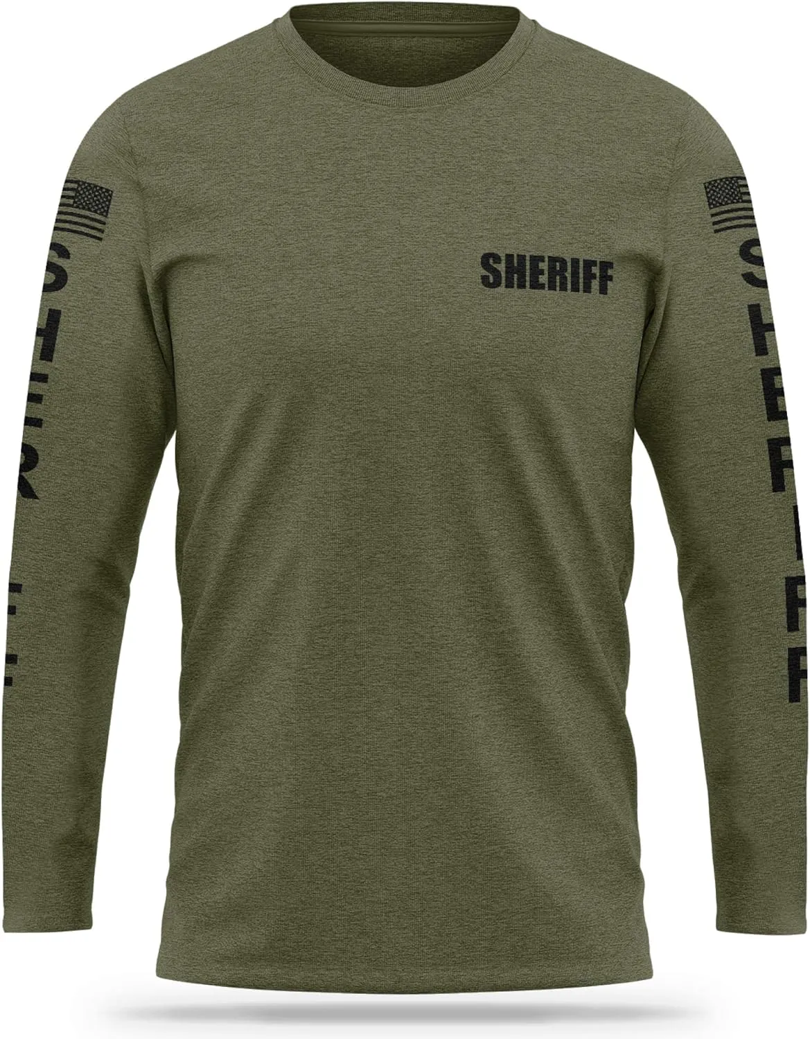 Sheriff Cotton Blend Long Sleeve | USA Patriotic Durable Shirt | Ultra Soft Comfort. Perfect for Gym and Workouts
