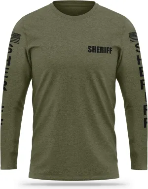 Sheriff Cotton Blend Long Sleeve | USA Patriotic Durable Shirt | Ultra Soft Comfort. Perfect for Gym and Workouts