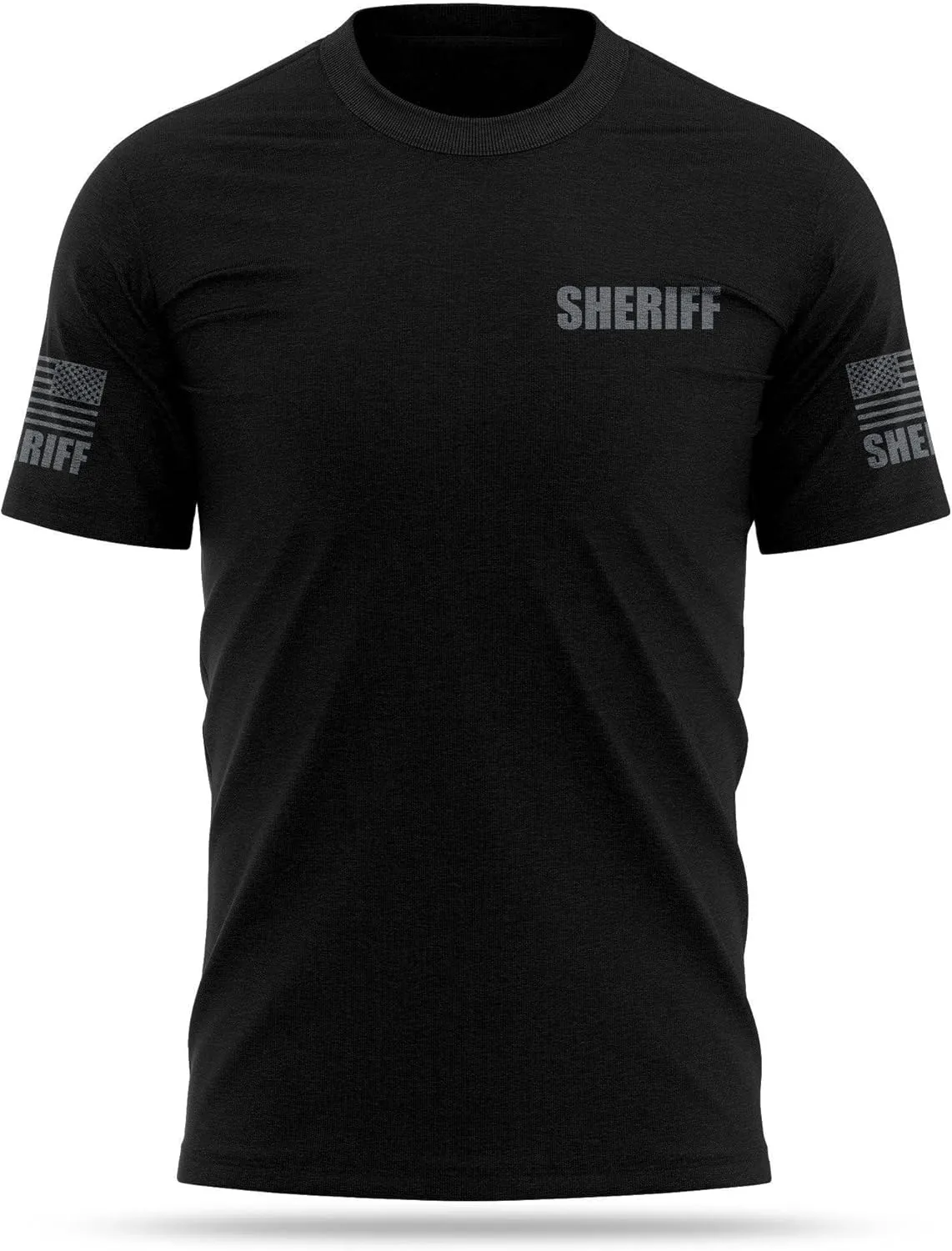 Sheriff Cotton Blend Shirt | USA Patriotic Durable Tee | Soft Comfort. Perfect for Gym, Strength Training and Workouts