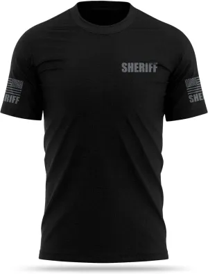 Sheriff Cotton Blend Shirt | USA Patriotic Durable Tee | Soft Comfort. Perfect for Gym, Strength Training and Workouts