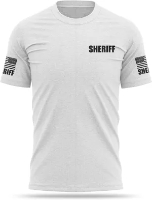 Sheriff Cotton Blend Shirt | USA Patriotic Durable Tee | Soft Comfort. Perfect for Gym, Strength Training and Workouts