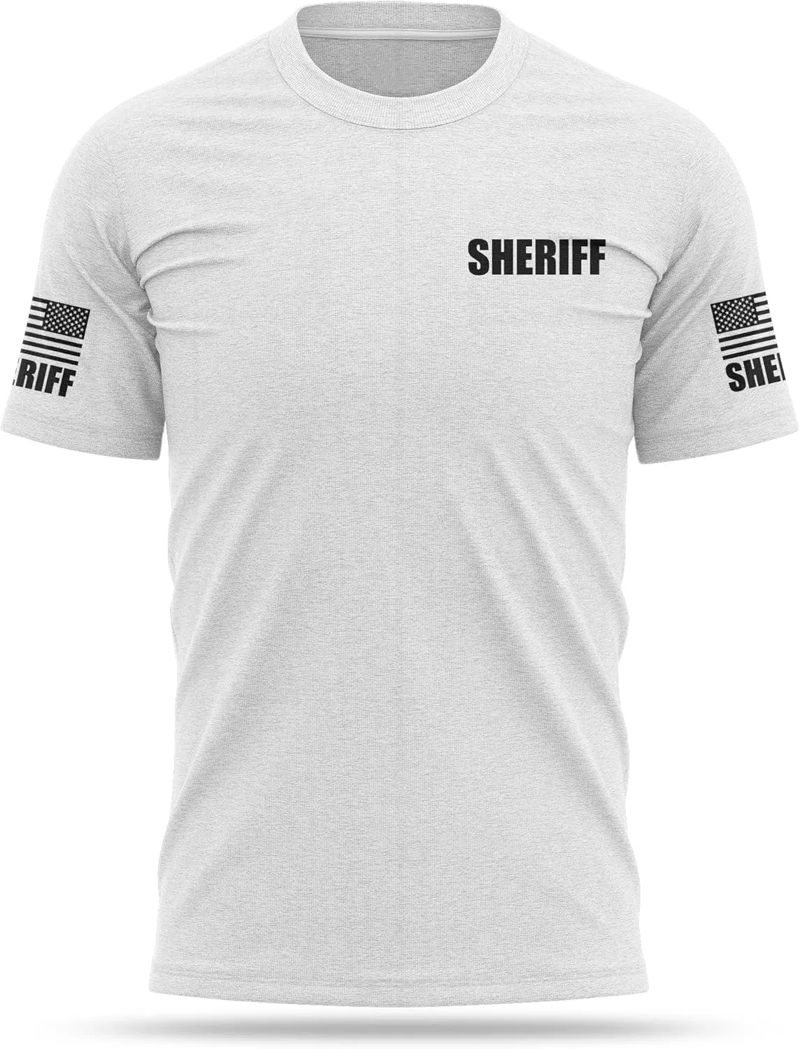 Sheriff Cotton Blend Shirt | USA Patriotic Durable Tee | Soft Comfort. Perfect for Gym, Strength Training and Workouts