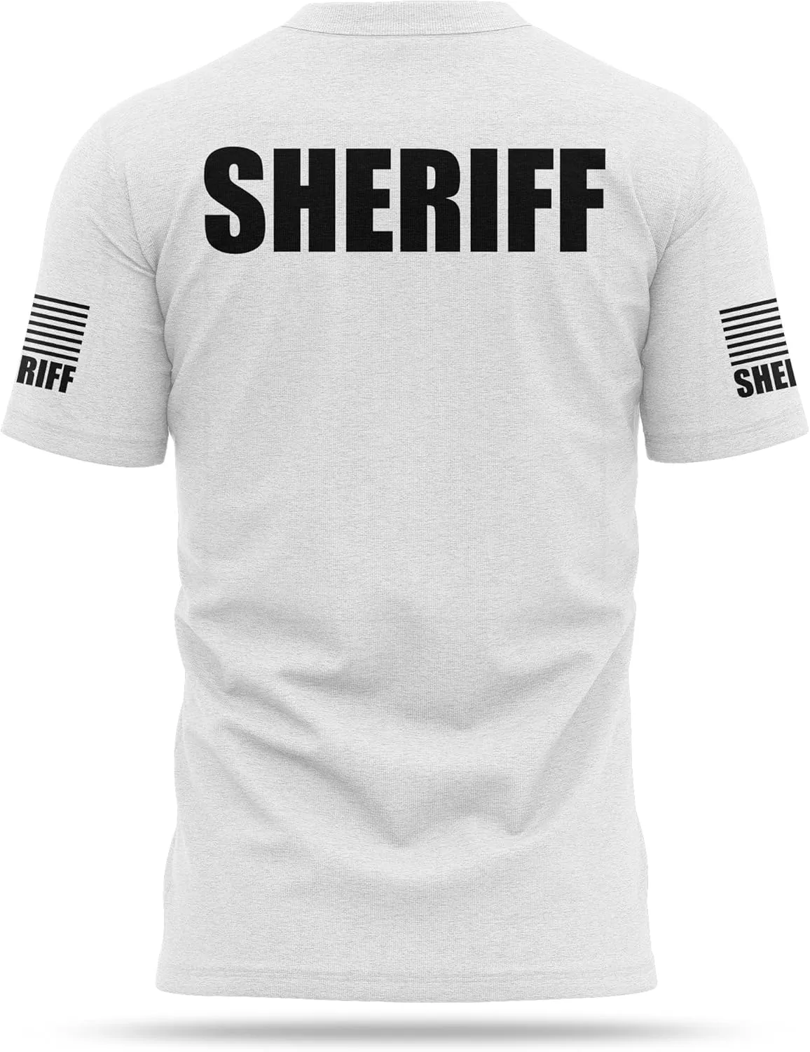 Sheriff Cotton Blend Shirt | USA Patriotic Durable Tee | Soft Comfort. Perfect for Gym, Strength Training and Workouts