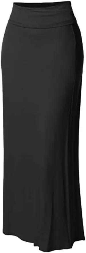 Skirt Women Maxi Solid Stitching Comfort Bodycon Waist High Lady's Long Skirt Long Skirts for Women