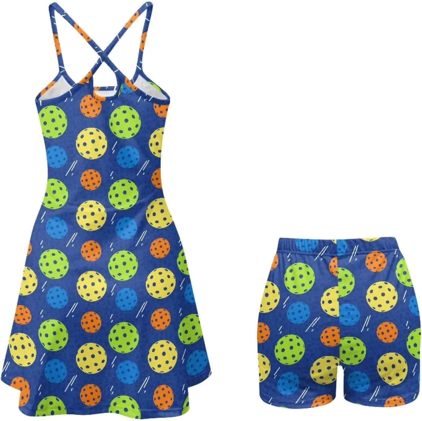 Slim Comfort Tennis Dress Womens Athletic Dress Built in Shorts Workout Exercise Golf Summer Dress XS-2XL