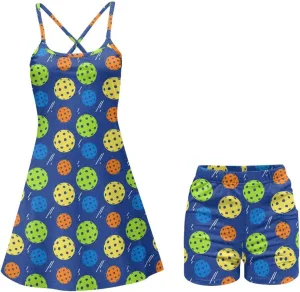Slim Comfort Tennis Dress Womens Athletic Dress Built in Shorts Workout Exercise Golf Summer Dress XS-2XL
