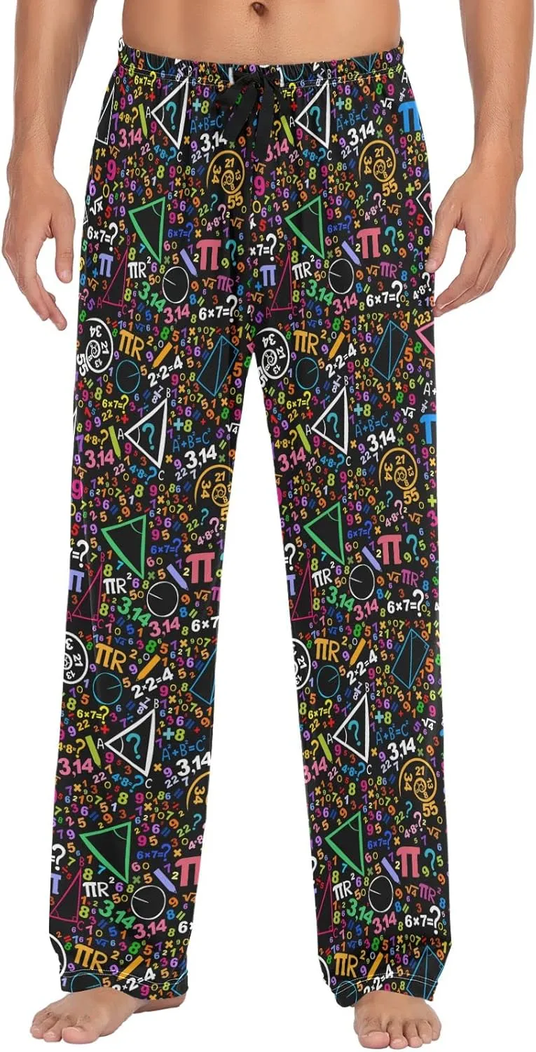 Squirrel Cat Dog Pajama Pants for Men Comfort Sleep Lounge Bottoms Straight-fit with Pockets S-XXL