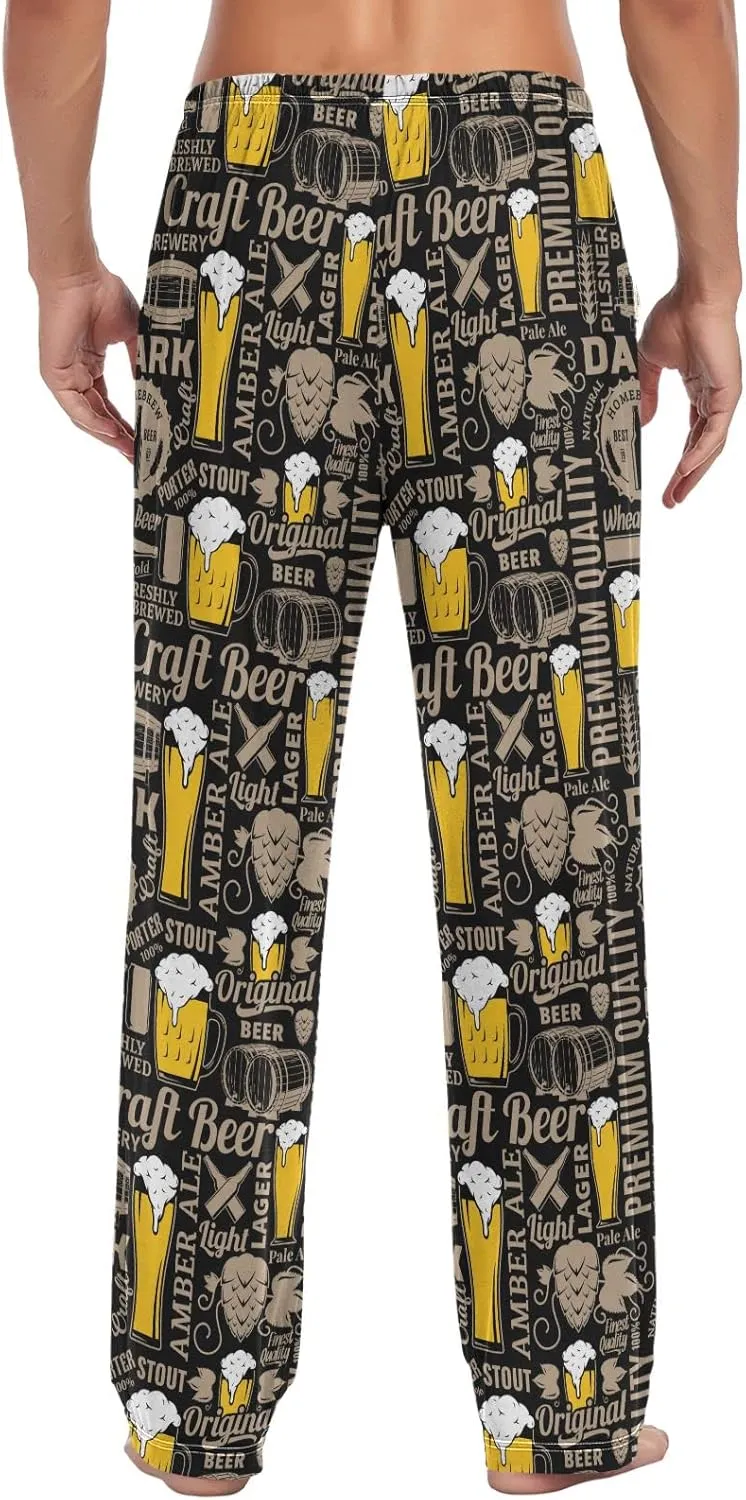 Squirrel Cat Dog Pajama Pants for Men Comfort Sleep Lounge Bottoms Straight-fit with Pockets S-XXL